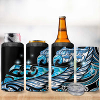 Maori Matariki - Manaia 4 in 1 Can Cooler Tumbler Galaxy Blue Paua Shell
