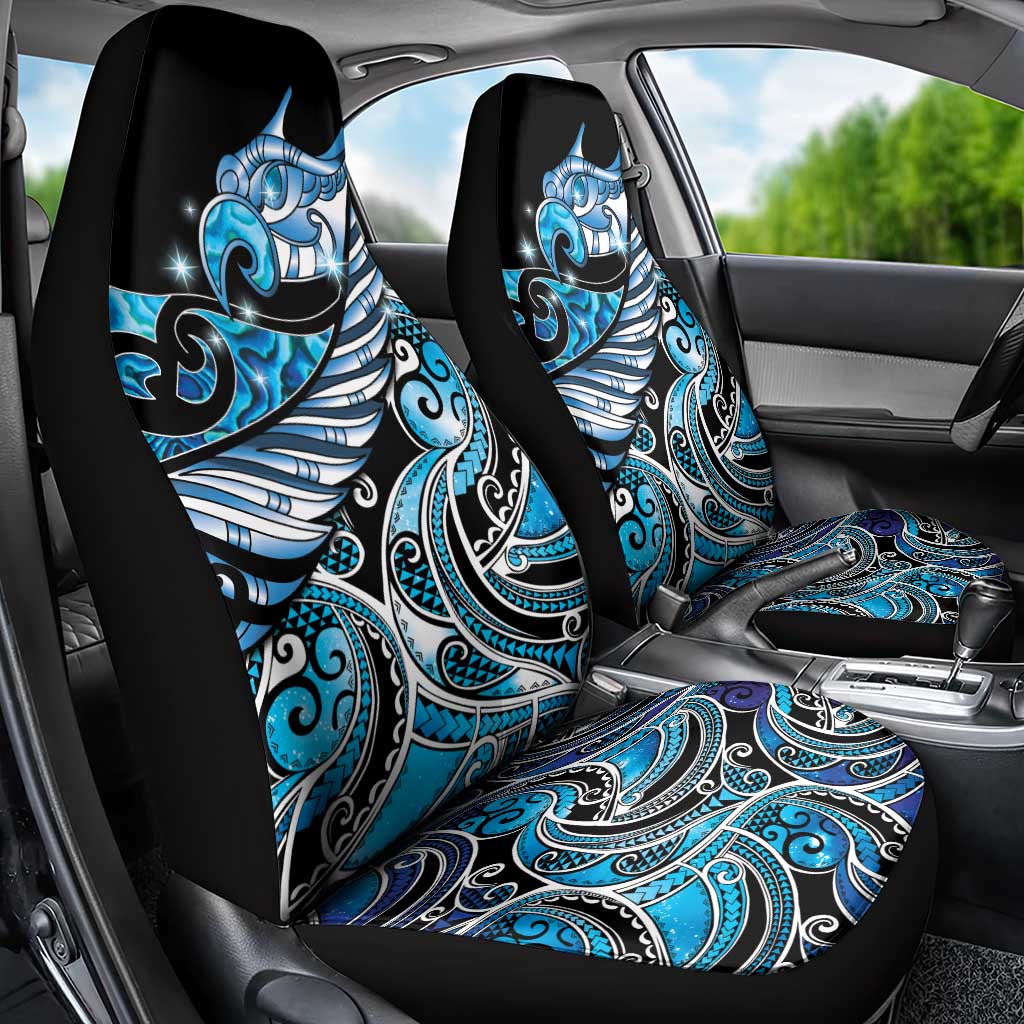 Maori Matariki - Manaia Car Seat Cover Galaxy Blue Paua Shell