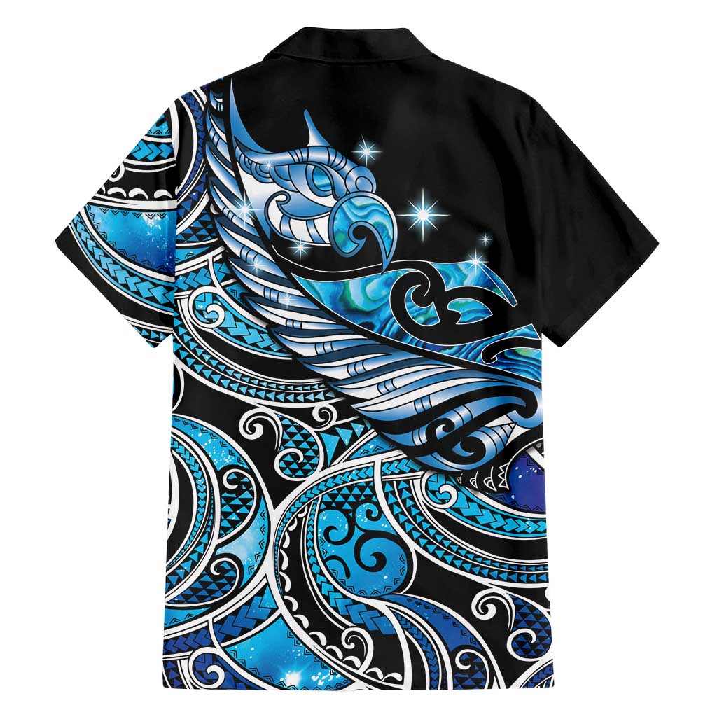 Maori Matariki - Manaia Family Matching Long Sleeve Bodycon Dress and Hawaiian Shirt Galaxy Blue Paua Shell LT7 - Polynesian Pride