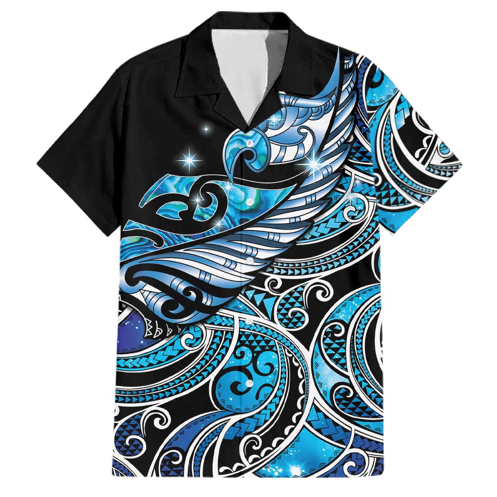 Maori Matariki - Manaia Family Matching Mermaid Dress and Hawaiian Shirt Galaxy Blue Paua Shell