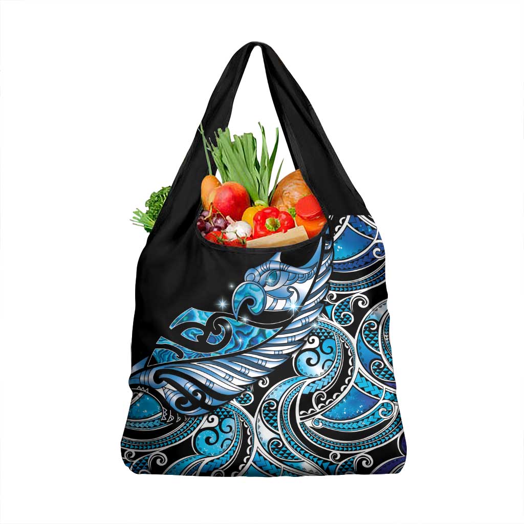 Maori Matariki - Manaia Grocery Bag Galaxy Blue Paua Shell