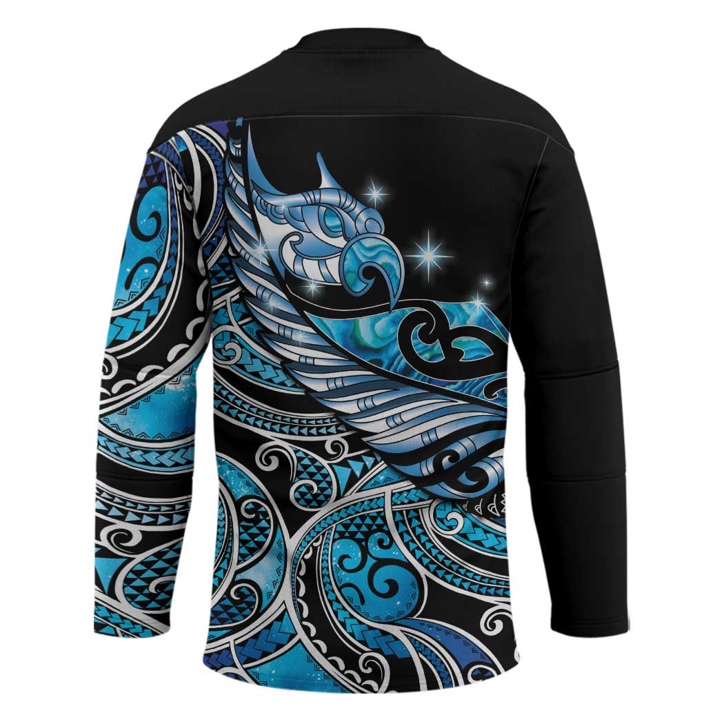 Maori Matariki - Manaia Hockey Jersey Galaxy Blue Paua Shell