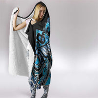 Maori Matariki - Manaia Hooded Blanket Galaxy Blue Paua Shell