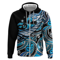 Maori Matariki - Manaia Hoodie Galaxy Blue Paua Shell
