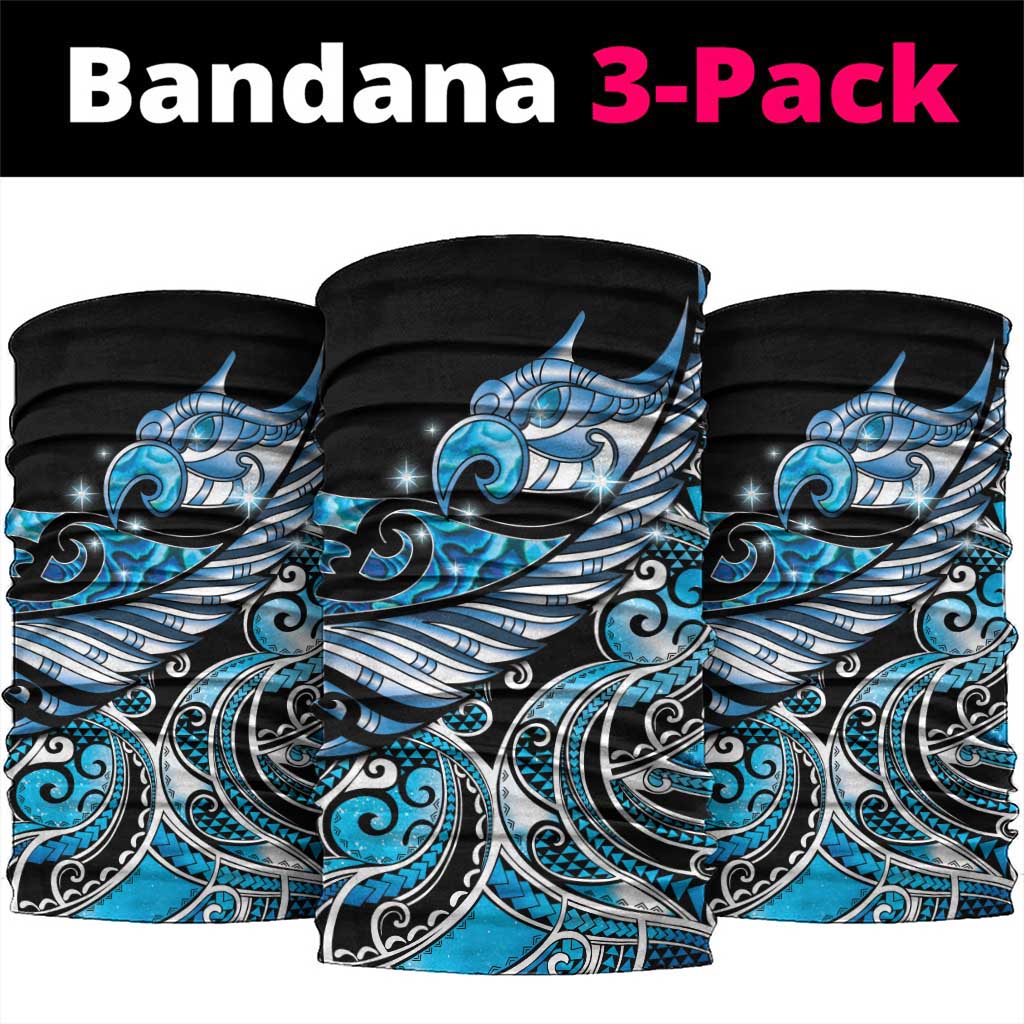 Maori Matariki - Manaia Neck Gaiter Galaxy Blue Paua Shell