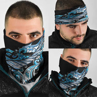 Maori Matariki - Manaia Neck Gaiter Galaxy Blue Paua Shell