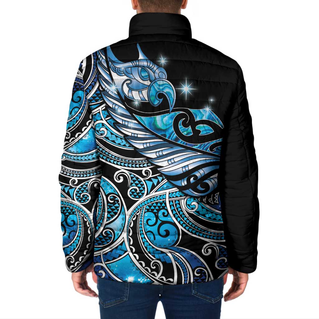 Maori Matariki - Manaia Padded Jacket Galaxy Blue Paua Shell