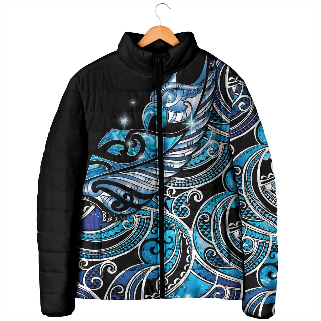 Maori Matariki - Manaia Padded Jacket Galaxy Blue Paua Shell