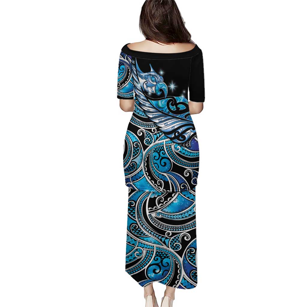 Maori Matariki - Manaia Puletasi Galaxy Blue Paua Shell