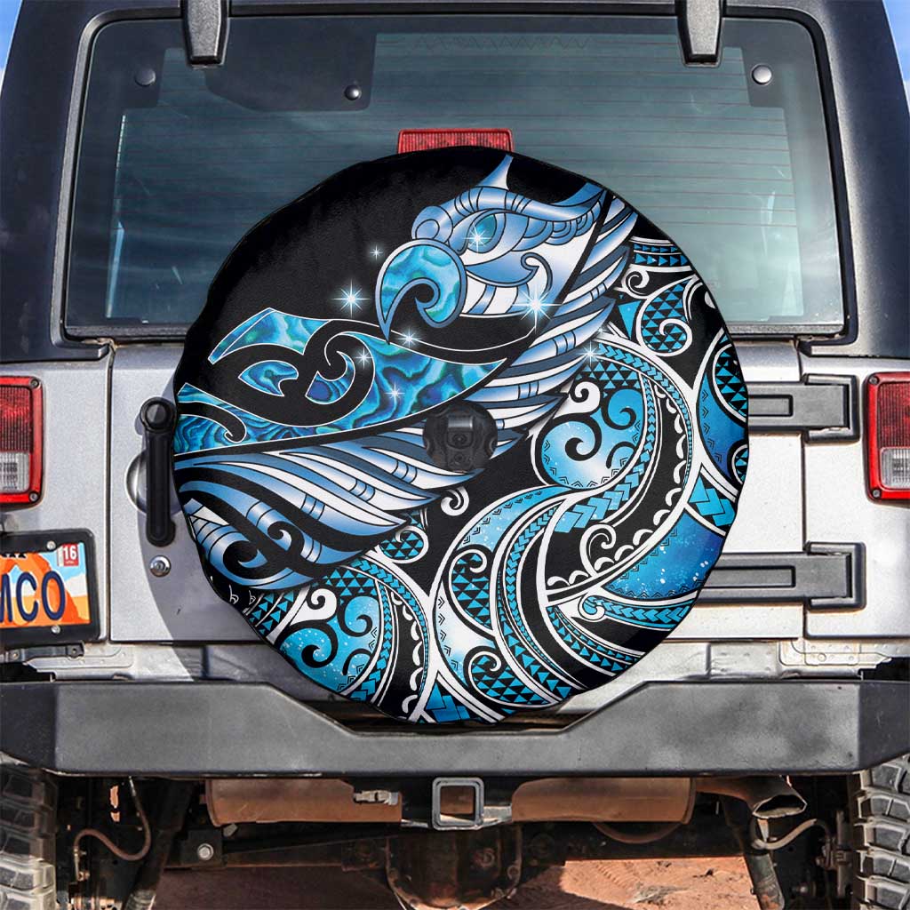 Maori Matariki - Manaia Spare Tire Cover Galaxy Blue Paua Shell