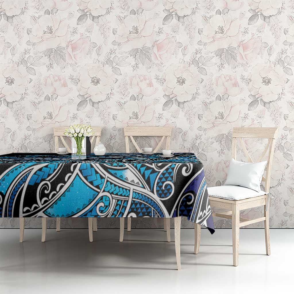 Maori Matariki - Manaia Tablecloth Galaxy Blue Paua Shell