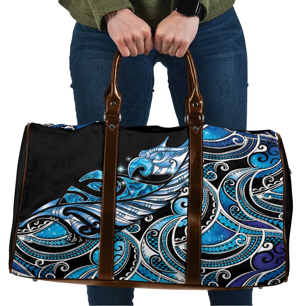 Maori Matariki - Manaia Travel Bag Galaxy Blue Paua Shell