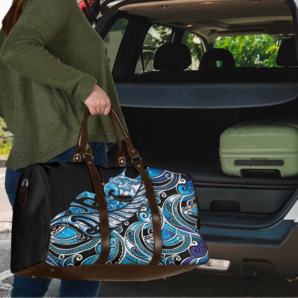Maori Matariki - Manaia Travel Bag Galaxy Blue Paua Shell