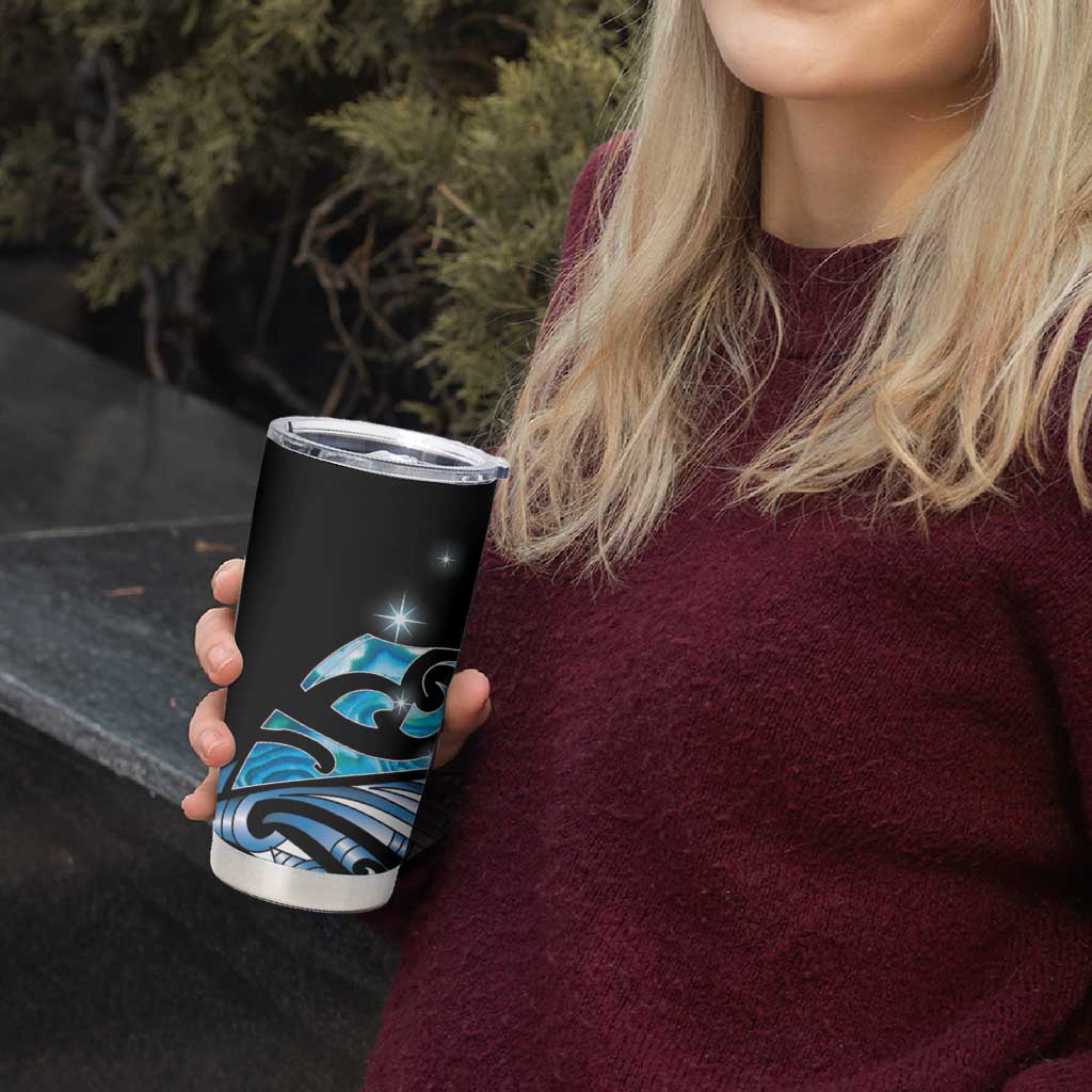 Maori Matariki - Manaia Tumbler Cup Galaxy Blue Paua Shell