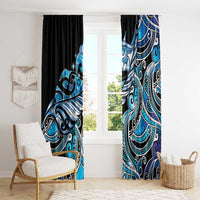 Maori Matariki - Manaia Window Curtain Galaxy Blue Paua Shell