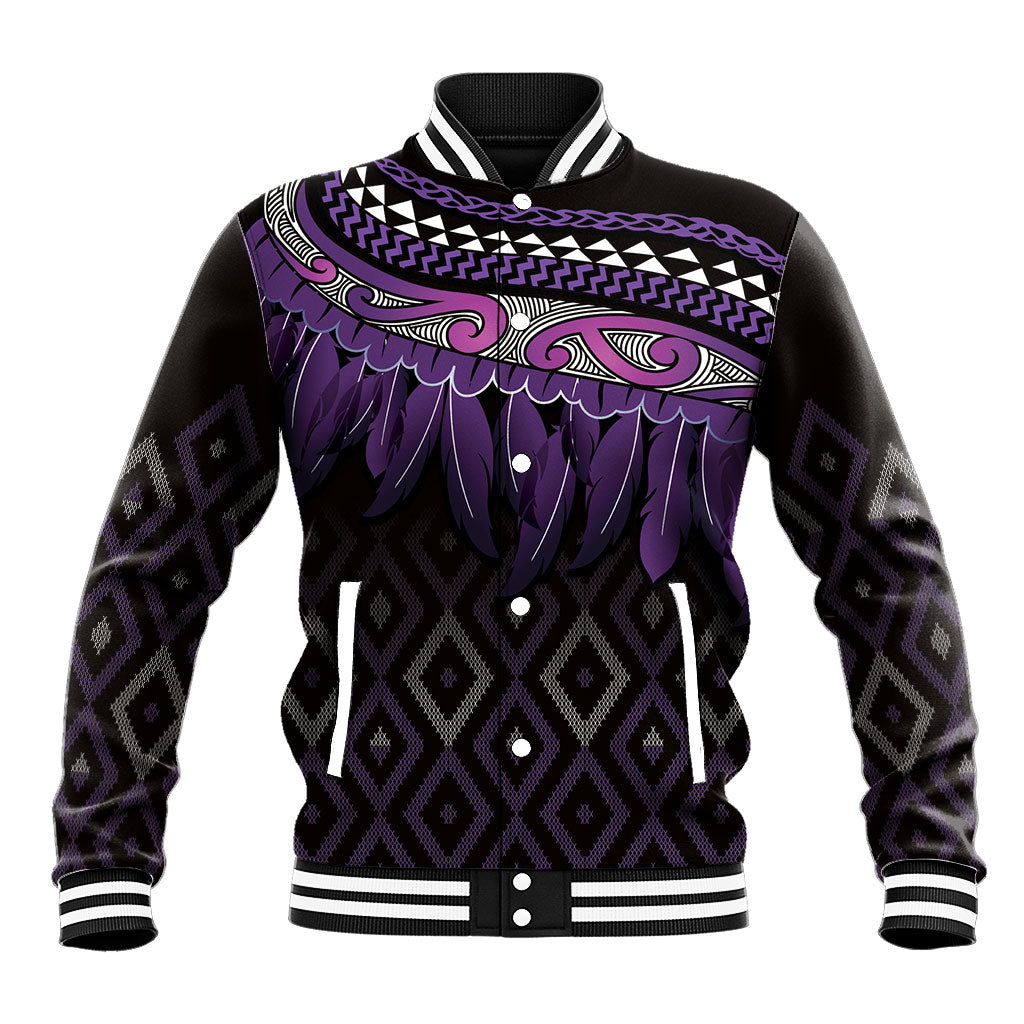 Aotearoa Maori Ngati Porou Iwi Baseball Jacket Korowai Tukutuku Kaokao Motifs