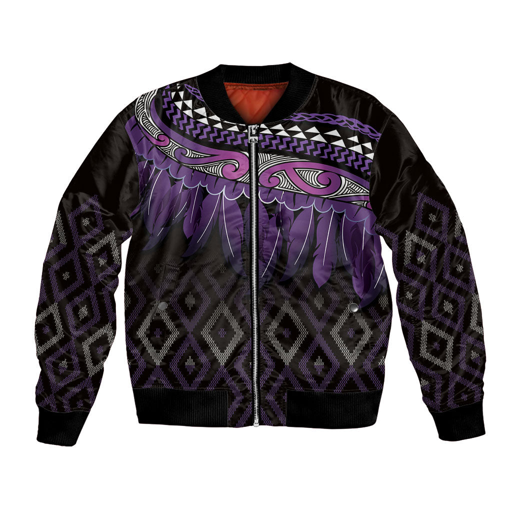 Aotearoa Maori Ngati Porou Iwi Bomber Jacket Korowai Tukutuku Kaokao Motifs