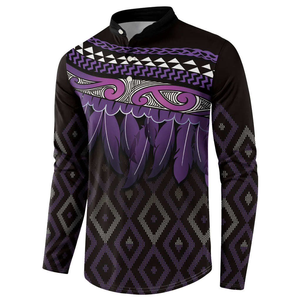 Aotearoa Maori Ngati Porou Iwi Button Sweatshirt Korowai Tukutuku Kaokao Motifs