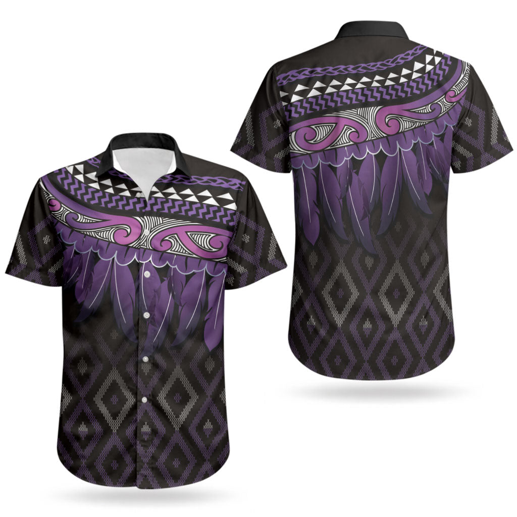 Aotearoa Maori Ngati Porou Iwi Couples Matching Tank Maxi Dress and Hawaiian Shirt Korowai Tukutuku Kaokao Motifs