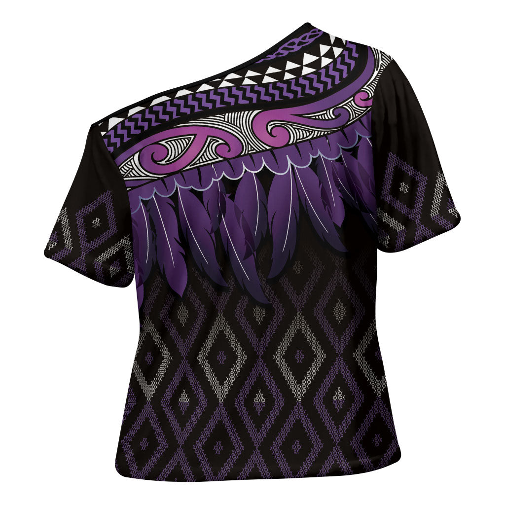 Aotearoa Maori Ngati Porou Iwi Cross Shoulder Shirt Korowai Tukutuku Kaokao Motifs