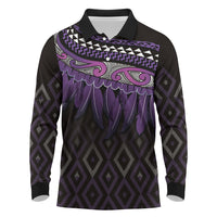 Aotearoa Maori Ngati Porou Iwi Long Sleeve Polo Shirt Korowai Tukutuku Kaokao Motifs