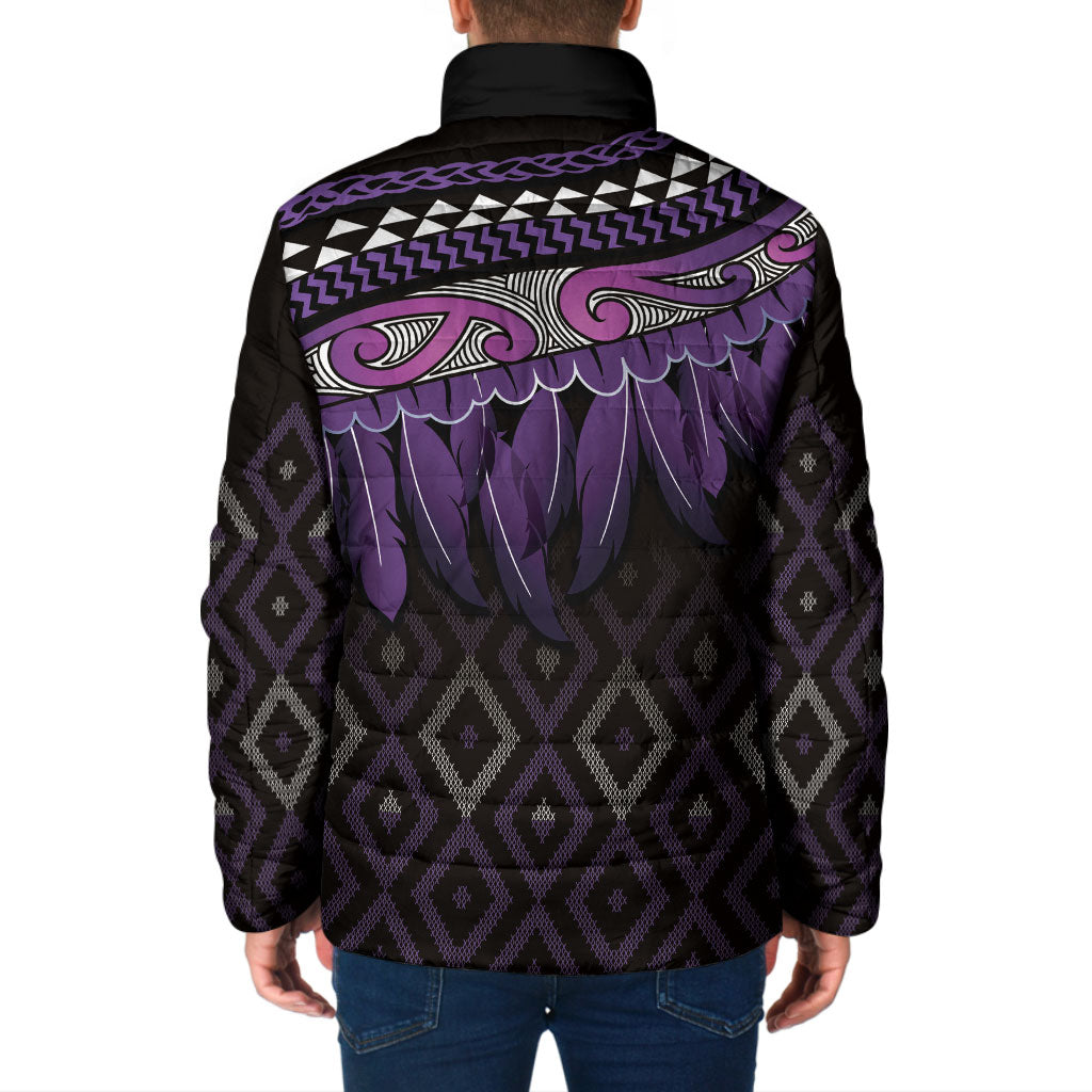 Aotearoa Maori Ngati Porou Iwi Padded Jacket Korowai Tukutuku Kaokao Motifs