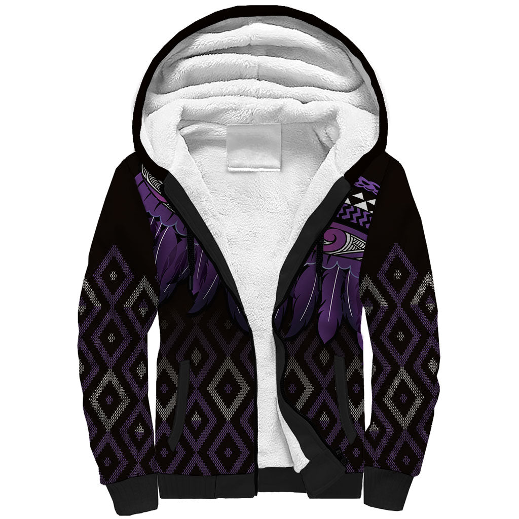 Aotearoa Maori Ngati Porou Iwi Sherpa Hoodie Korowai Tukutuku Kaokao Motifs