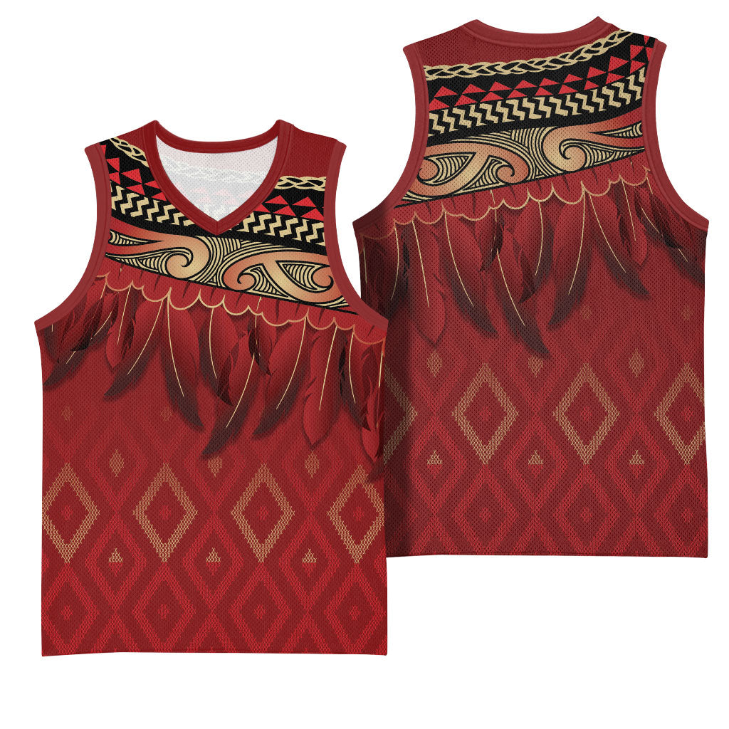 Aotearoa Maori Waikato Tainui Iwi Basketball Jersey Korowai Tukutuku Kaokao Motifs