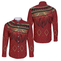 Aotearoa Maori Waikato Tainui Iwi Family Matching Off The Shoulder Long Sleeve Dress and Hawaiian Shirt Korowai Tukutuku Kaokao Motifs
