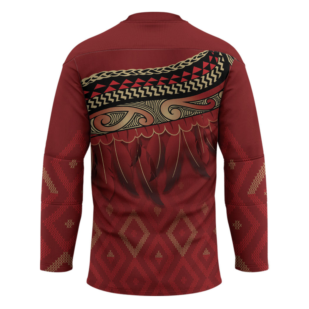 Aotearoa Maori Waikato Tainui Iwi Hockey Jersey Korowai Tukutuku Kaokao Motifs