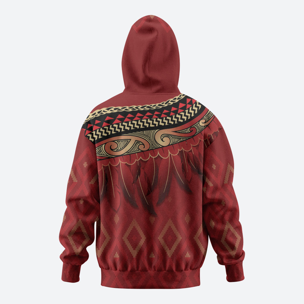 Aotearoa Maori Waikato Tainui Iwi Hoodie Korowai Tukutuku Kaokao Motifs