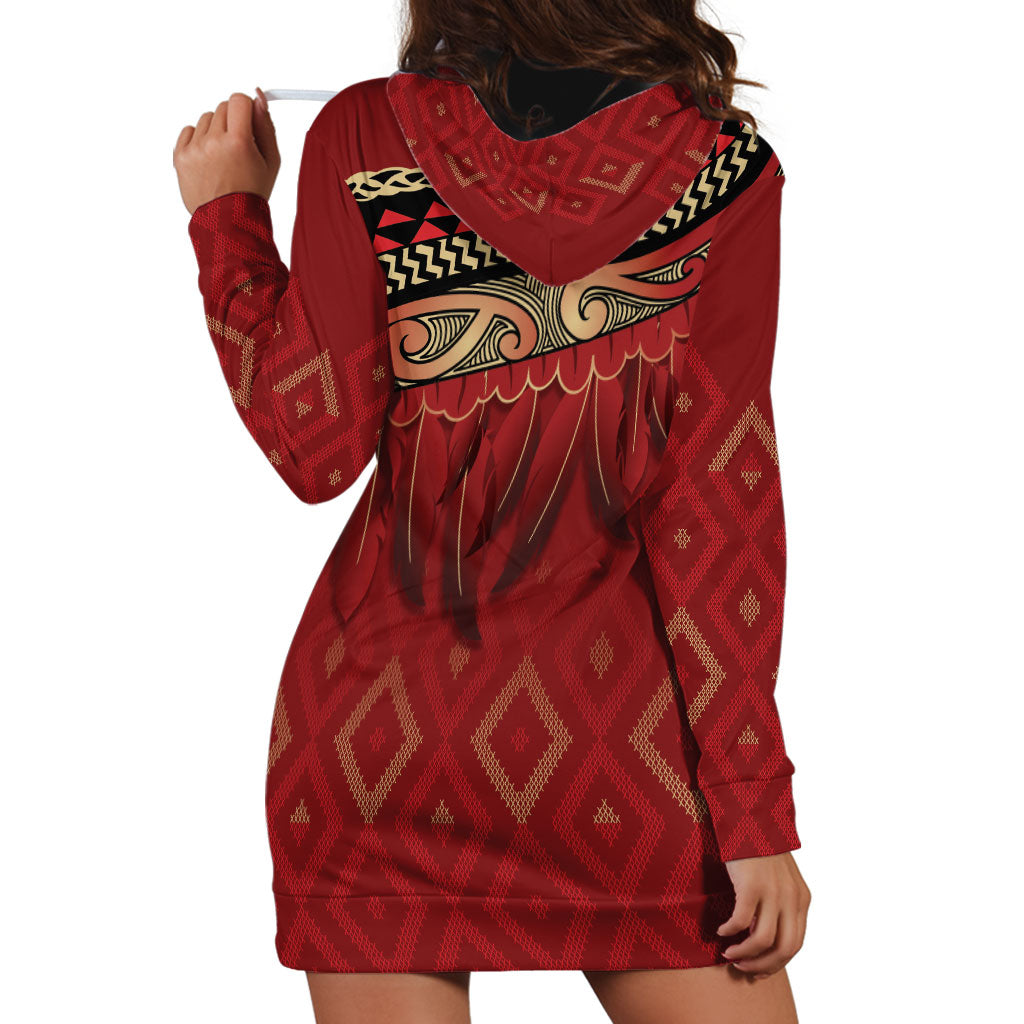 Aotearoa Maori Waikato Tainui Iwi Hoodie Dress Korowai Tukutuku Kaokao Motifs