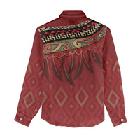 Aotearoa Maori Waikato Tainui Iwi Women Casual Shirt Korowai Tukutuku Kaokao Motifs
