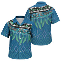 Aotearoa Maori Ngati Kahungunu Iwi Paua Blue Family Matching Mermaid Dress and Hawaiian Shirt Korowai Tukutuku Kaokao Motifs