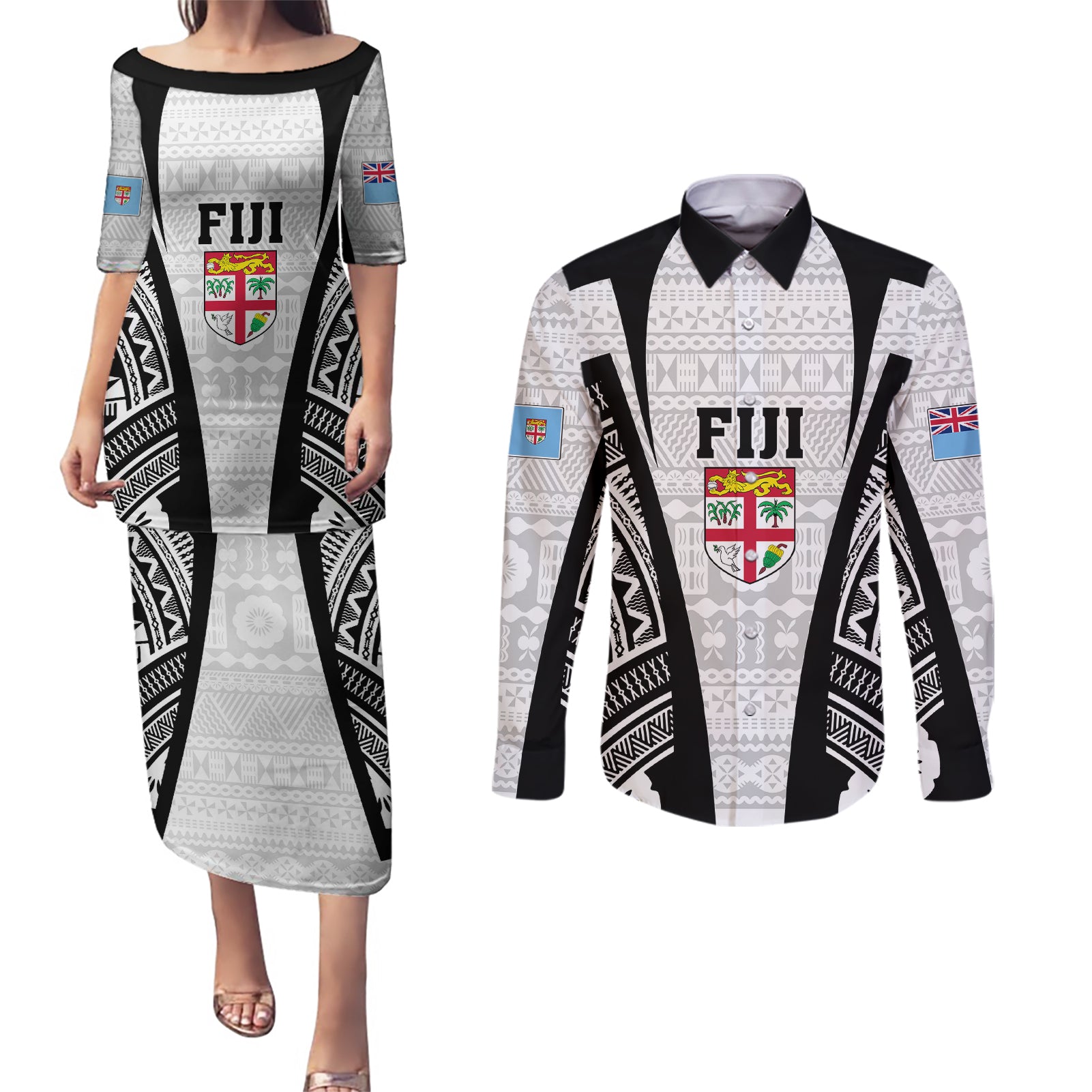 personalised-fiji-rugby-couples-matching-puletasi-dress-and-long-sleeve-button-shirts-2023-world-cup-history-makers-white-ver