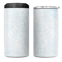 White Sunday 4 in 1 Can Cooler Tumbler Plumeria Tatau Mix Tapa
