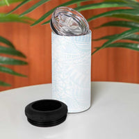 White Sunday 4 in 1 Can Cooler Tumbler Plumeria Tatau Mix Tapa
