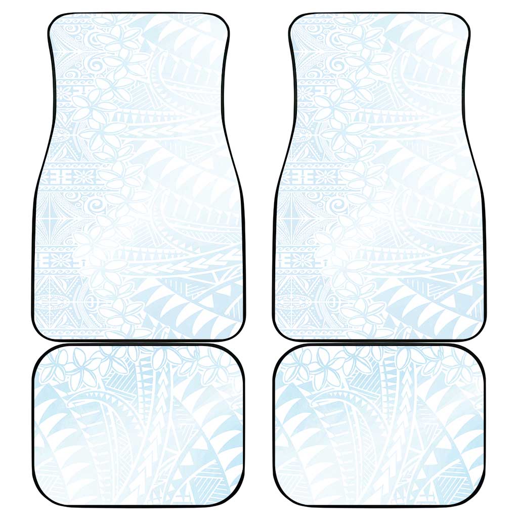 White Sunday Car Mats Plumeria Tatau Mix Tapa