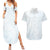 White Sunday Couples Matching Summer Maxi Dress and Hawaiian Shirt Plumeria Tatau Mix Tapa