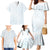 White Sunday Family Matching Mermaid Dress and Hawaiian Shirt Plumeria Tatau Mix Tapa