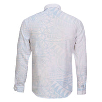 White Sunday Family Matching Off The Shoulder Long Sleeve Dress and Hawaiian Shirt Plumeria Tatau Mix Tapa