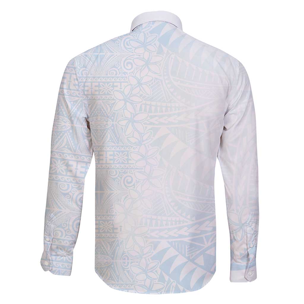 White Sunday Family Matching Tank Maxi Dress and Hawaiian Shirt Plumeria Tatau Mix Tapa