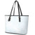 White Sunday Leather Tote Bag Plumeria Tatau Mix Tapa