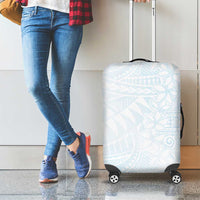 White Sunday Luggage Cover Plumeria Tatau Mix Tapa