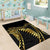 Polynesia Area Rug Black & Gold Fancy Plumeria