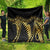 Polynesia Quilt Black & Gold Fancy Plumeria