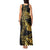 Polynesia Tank Maxi Dress Black & Gold Fancy Plumeria