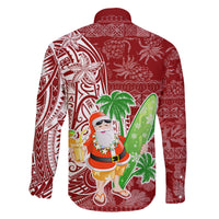 Hawaii Christmas Mele Kalikimaka Family Matching Off Shoulder Long Sleeve Dress and Hawaiian Shirt Santa Claus LT7 - Polynesian Pride