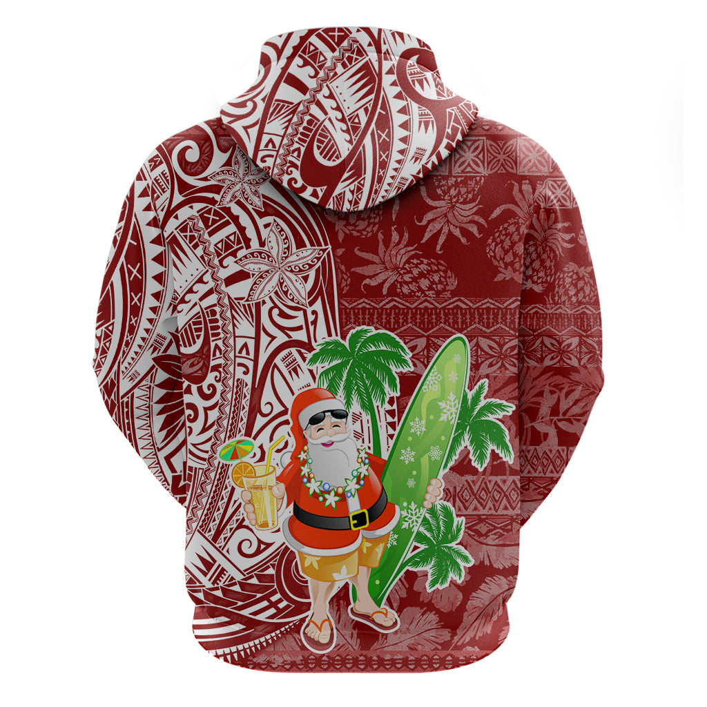 Hawaii Christmas Mele Kalikimaka Hoodie Santa Claus LT7 - Polynesian Pride