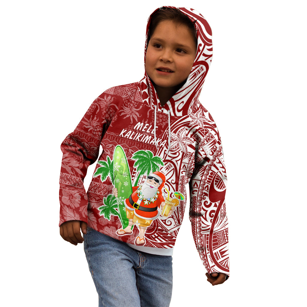 Hawaii Christmas Mele Kalikimaka Kid Hoodie Santa Claus LT7 - Polynesian Pride
